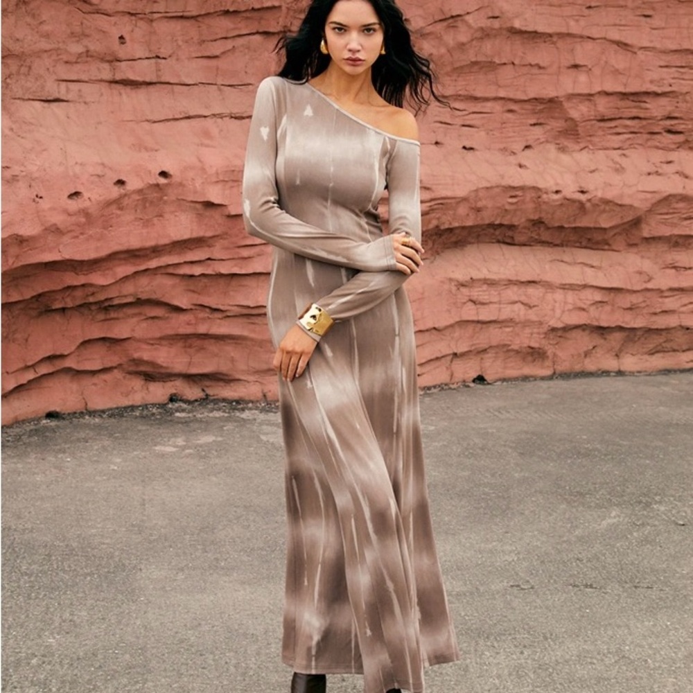 Tie Dye One Shoulder Maxi Dress